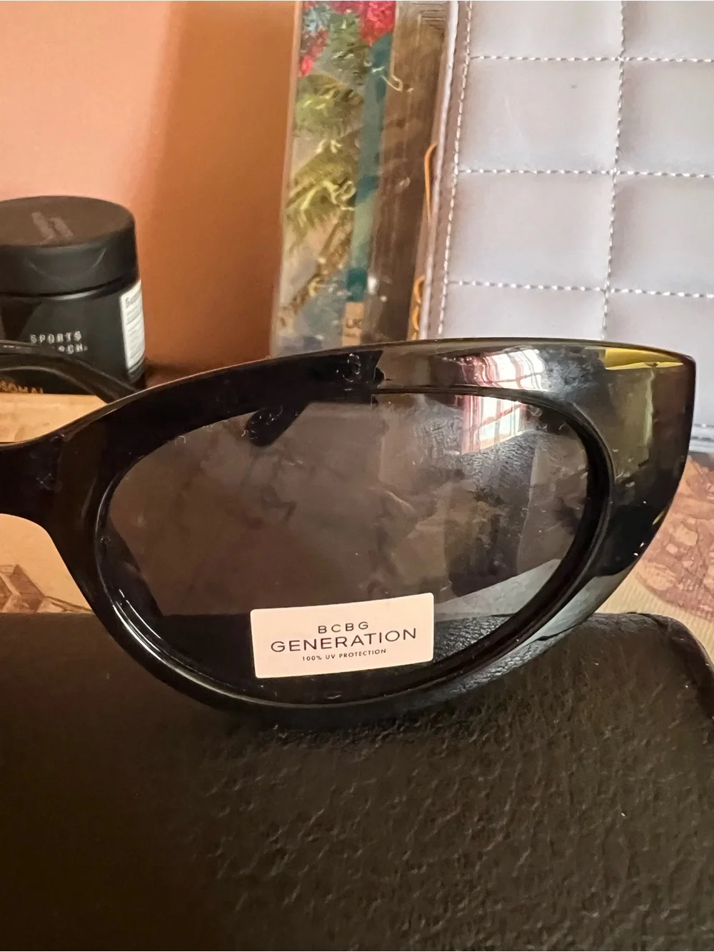 BCBGeneration Black Cat-Eye Sunglasses with Dark Lenses